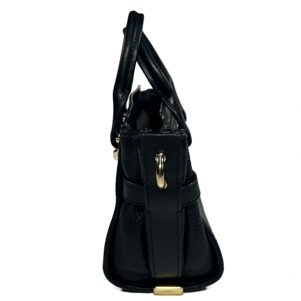 Coach Swagger 20 Belted Mini Black Gold Tone Pebbled Leather Crossbody size S